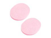 Unique Bargains 2 Pcs Makeup Cosmetic Oval Facial Cleansing Sponge Pads Pink