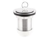 Unique Bargains Home Kitchen Sink Strainer Kit Replacement Silver Tone White for 32mm Drain Hole