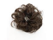 Unique Bargains Medium Dark Brown Wave Curls Ponytail Hairpiece Topknot Wig for Ladies