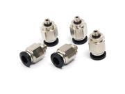 Unique Bargains 5 Pcs 4mm Thread 6mm Hole Push in Tubing Quick Fittings