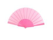Unique Bargains Summer Plastic Framework Sheer Folding Hand Fan Gift Pink for Woman Man