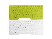 Unique Bargains 2pcs Flexible Silicone Keypad Keyboard Protective Film White Green for IBM 14