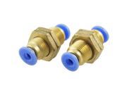 Unique Bargains 2pcs 12mm Male Thread 4mm OD Tube Push In Quick Couplers