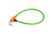 Unique Bargains Durable 25.2 Bike Bicycle Security Safeguard Lock Plastic Coated Steel Cable w 2 keys Green