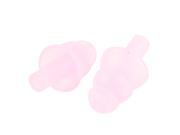 Unique Bargains Pair Swimming Ear Protector Pink Silicone Earplugs Stopper
