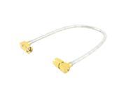 Unique Bargains Right Angle RP SMA Male to Male Plug Pigtail Semi Flexible Jumper Cord 20cm