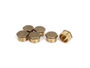 Unique Bargains 1 2BSP 20mm Thread Fuel Water Air Brass Pipe Hex Head Plugs Fitting 6 Pcs