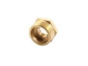 3 4PT to 1 4PT M F Thread Metal Hex Head Socket Pipe Adapter Joint Brass Tone
