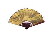 Unique Bargains Chinese Character Qingming Shanghe Tu Print Fabric Hand Fan