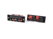 2 Pcs Red Black 4 Position Cable Clip Socket Push Speaker Terminal Block