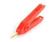 Unique Bargains Red Nonslip Handle Battery Test Pointed Mouth Alligator Clip 90mm