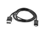 Unique Bargains Roud Soft 3.3Ft 1 Meters Micro USB Data Charging Extension Cable Black