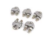 Unique Bargains 5x Silver Tone 6mm Stainless Steel Wire Rope Clip Cable Clamp