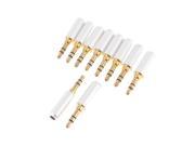 Unique Bargains 10pcs Metal Housing Gold Plated 3.5mm Stereo Soldering Plug