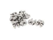 Unique Bargains 10pcs 8mm Stainless Steel Wire Rope Cable Clips Clamps Fasteners