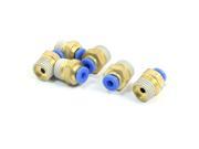6pcs 1 4PT Male Thread 4mm Push in Tube Dia Pneumatic Quick Fitting Coupler