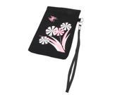 Protective PVC Faux Leather Vertical Pouch Bag Case Black for iPhone 4 4G 4S