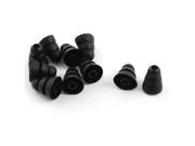 Silicone Triple Flange Noise Cancellation Earphone Pad Earbud Cap Tip Cover Replacement Black 10 Pcs