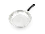 Kitchen Silver Tone Stainless Steel Round Pancake Frying Pan 22cm Diameter