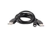 Unique Bargains USB 2.0 A Male to Mini 5Pin Male Y Splitter Cable Wire for 2.5 Hard Drive HDD
