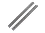 Unique Bargains 2pcs 12 Inch Stainless Steel Straight Rulers Measuring Kit Metric 30cm