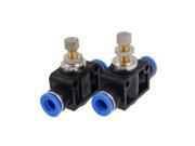 Unique Bargains 2 Pcs 8mm Tube Quick Connector Fitting Speed Controller