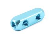 Unique Bargains Teal Blue 3 In 2 Out Quick Connect Air Compressor Manifold Block