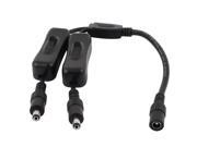 5.5mmx2.1mm 1 Female to 2 Male DC Power Cable Splitter Switch for CCTV Camera