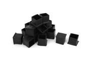 Square Furniture Foot Black Rubber Covers Protector Floor Protecting 20PCS