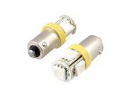 Unique Bargains Unique Bargains 2 Pcs Auto Cars DC 12V 5050 SMD 5 LED Yellow Indicator Light Interior Bulbs