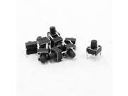 10pcs 6x6x7mm Round Pushbutton 4 Terminal DIP PCB Momentary Tactile Switch