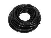 3pcs 8mm Dia 34.5Ft Long Flexible Spiral Tube Wrap Lead Cable Organizer Black