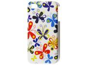 Unique Bargains Butterflies Decor White IMD Plastic Back Shell Guard for iPhone 4 4S 4GS