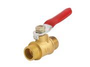 Unique Bargains 1 4 PT Male to Male Thread Red Lever Grip Full Port Brass Ball Valve