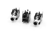 Unique Bargains 3PCS 2 Terminals RCA Mount 3.5mm Jacks Connectors Socket Black