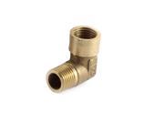 Unique Bargains Water Pipe Brass 1 4PT Male Female Equal Elbow Coupling Adapter Connector