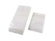 100 Pcs 8cmx13cm White Clear Ziplock Seal Bag Pouch Hanging Hole for Components