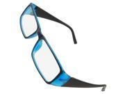 Unique Bargains Unique Bargains Women Blue Black Plastic Full Frame Clear Lens Plano Glasses Spectacles