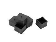 Furniture Legs 40mmx40mm Square Shaped Rubber Foot Guard Covers Black 5 Pcs