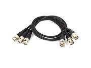 CCTV Video Camera DVR Male to Male BNC Connector Coaxial Cable Black 0.5M 3PCS