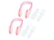 Unique Bargains Soft Silicone Swimming Ear Plugs Nose Clip Combo Set w Storage Box for Swimmers