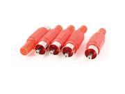 Unique Bargains Red RCA Phono Male Plug Solder Audio Video Cable Adapter Connector 5 Pcs