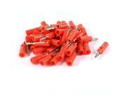 Unique Bargains 50pcs Audio Speaker Wire Cord Banana Plug Screw Connector Adapter Red 3.5mm