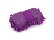 Durable Practical Microfiber Car Wash Sponge w Elastic Hand Strap Purple