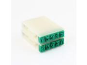 Unique Bargains 0.31 8mm Width Off White Green Plastic Rubber 0 9 Arabic Numerals Stamp