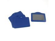 Unique Bargains Workers 4 Pcs Blue Clear Faux Leather Horizontal Name Badge Card Holders