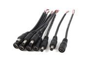Unique Bargains DC 5.5mmx2.1mm Power Pigtail Female Male Cord Lead 5 Pairs Black for CCTV Camera