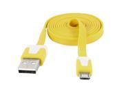 USB A to Micro 5Pin M M Data Charger Noodles Design Cable Yellow 1M Length