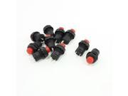 10 Pcs Latching Action SPST Round Red Push Button Switch AC 125V 3A