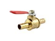 Crimp Type 8mm to 8.3mm Hose Barb Red Plastic Coated Grip Ball Valve